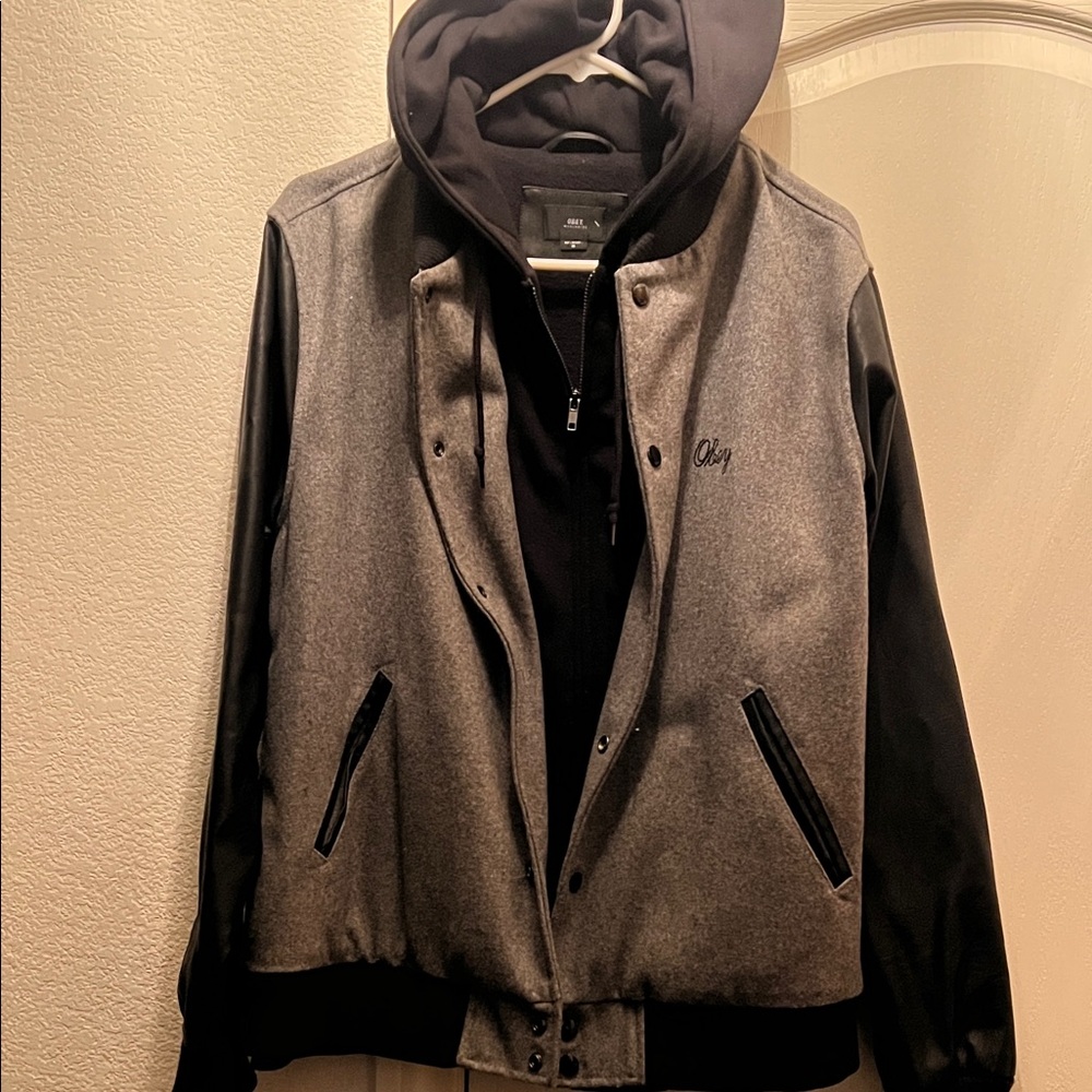 Obey Black and Gray Bomber Jacket